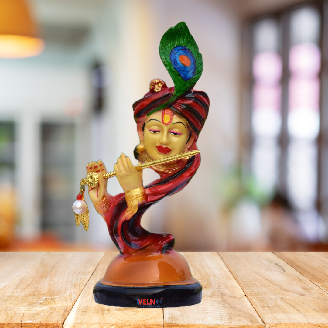 Gold Plated Radha Krishna Photo Frame with Charan Wooden Momento Gift  Showpiece | eBay